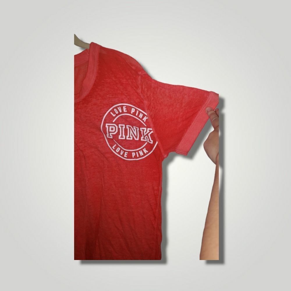 Victoria's Secret PINK Women's Logo Short Sleeve T-Shirt Top Orange M - Picture 5 of 6